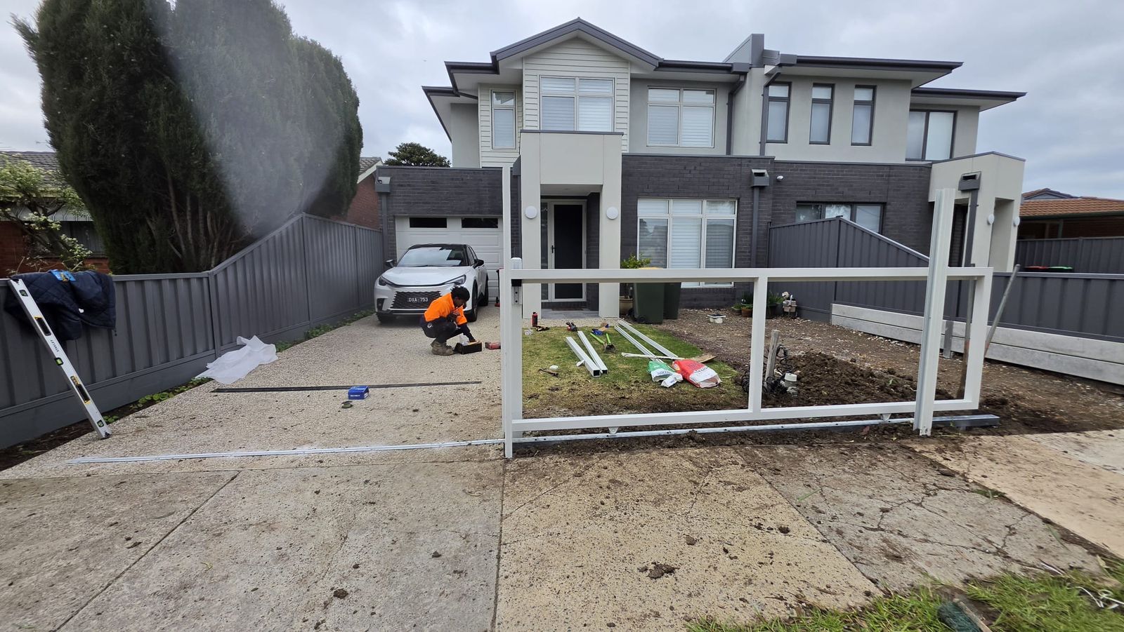Before photo: fence and gate installation